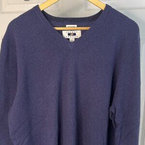 Joseph Abboud XL French Blue 100% Cashmere V-Neck Luxury Pullover Sweater